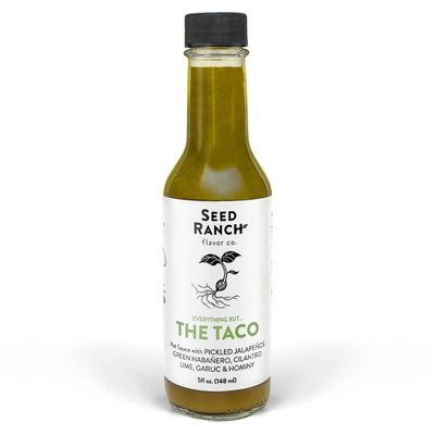 Seed Ranch Gourmet Everything But the Taco Hot Sauce, Medium Heat Taco Sauce - Vegan, Non-GMO Taco Seasoning, No Preservatives or Artificial Sugar, Authentic Taqueria Flavor in a Bottle