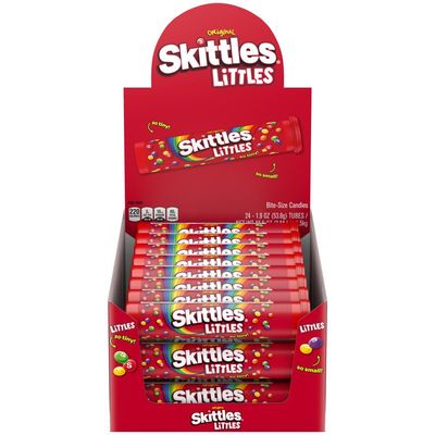 SKITTLES Littles Originals Rainbow Chewy Candy Bulk - 45.6 Oz, 24 Count Mega Tubes, Tiny Fruit-Flavored Candy Perfect for Parties, Holiday Celebrations, Gifts, Sharing at the Office