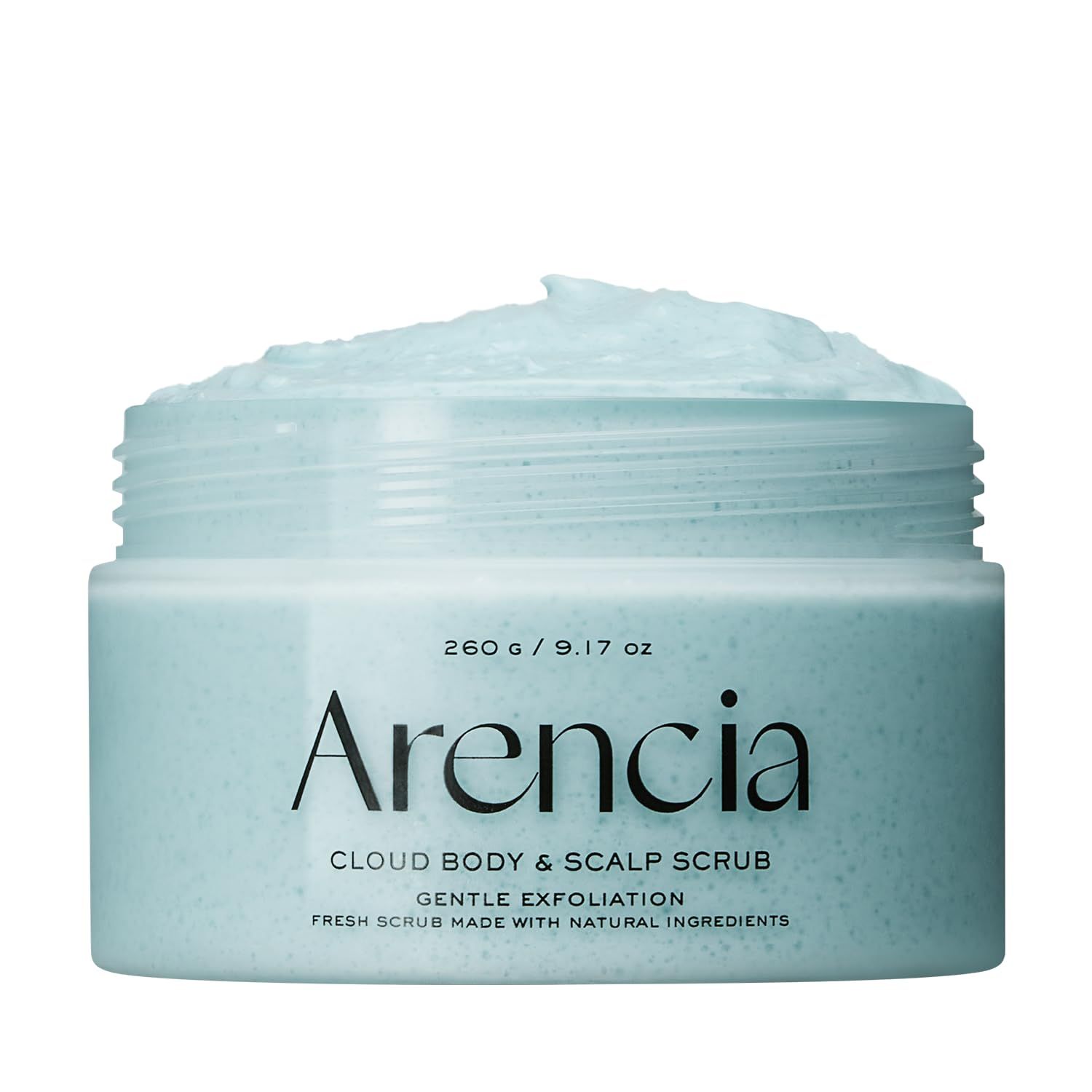 Arencia Fresh Cloud Sea Salt Body &amp; Scalp Scrub (Mint)- Exfoliant, Bump Eraser For Silky Smooth Skin, Korean Skin Care