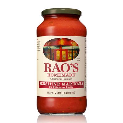 Rao&#39;s Homemade Tomato Sauce, Sensitive Formula, 24 oz, Pasta Sauce, Carb Conscious, Keto Friendly, All Natural, Premium Quality, No Onions or Garlic, With Italian Tomatoes &amp; Olive Oil