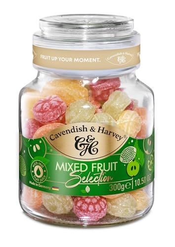 Cavendish &amp; Harvey Mixed Fruit Hard Candy Drops 10.50 Ounce Jar