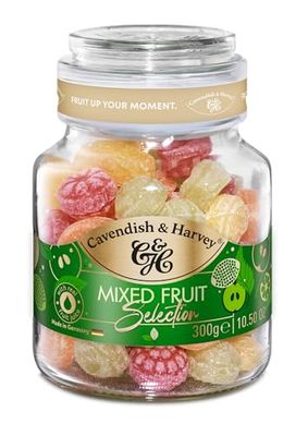 Cavendish &amp; Harvey Mixed Fruit Hard Candy Drops 10.50 Ounce Jar