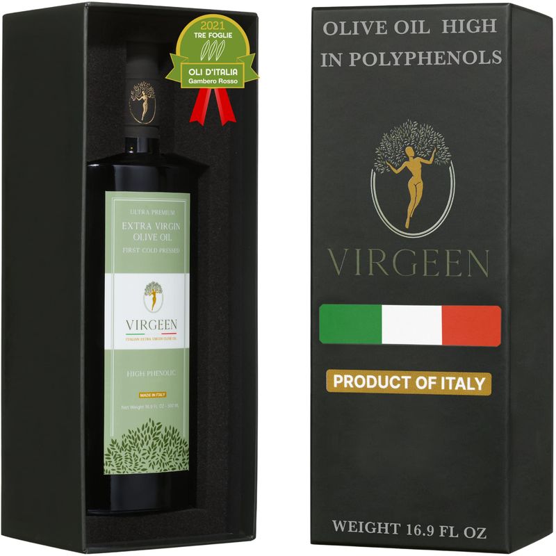 N1 Drinking Extra Virgin Olive Oil - Italian Olive Oil from Italy 2025 Gold Awards Winner - 514 mg/kg High in Polyphenols evoo - 100% Unrefined and Cold pressed evoo for Drinking and Finishing Use