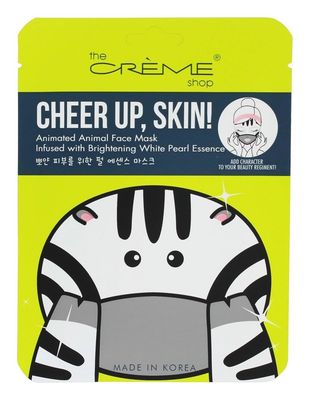 The Crme Shop Korean Skincare Beauty Full Facial Advanced Sheet Daily Natural Essence easy-to-use Soothing - Up, Skin Animal face sheet mask/Animated Korean face sheet mask (Zebra)