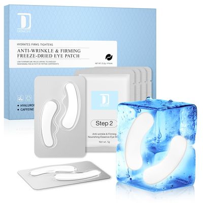 Dongyu Collagen Under Eye Patches: Anti-aging Firming Collagen Eye Masks with Lying Energy - Freeze-dried Anti Wrinkle Eye Pads - Puffy Eyes Treatment with Caffeine Hyaluronic Acid Peptides - 4 Pairs