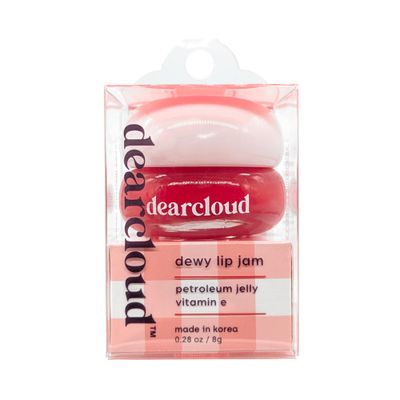dearcloud Dewy Lip Jam - Hydrating Lip Balm &amp; Gloss with Vitamin E, Korean Skincare (Deep Cherry)