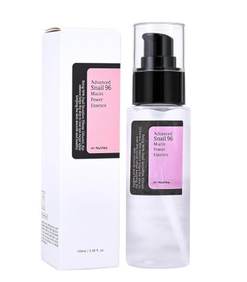 NuVibe ADVANCED Snail Mucin 96% Essence - Hydrating Face Serum with Snail Secretion Filtrate for Dry, Dull Skin &amp; Fine Lines Korean Skin Care for Face, Eyes &amp; Neck 3.38 fl.oz (100ml)