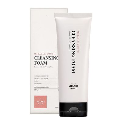 VILLAGE11FACTORY Miracle Youth Cleansing Foam Korean Face Wash Retinol Niacinamide Creamy and Mild Vegan Formula(3.38 fl oz/100ml)