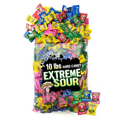 WARHEADS - Extreme Sour Hard Candy - Sour Apple, Black Cherry, Blue Raspberry, Lemon &amp; Watermelon Flavors - 10 lb. Bulk Bag