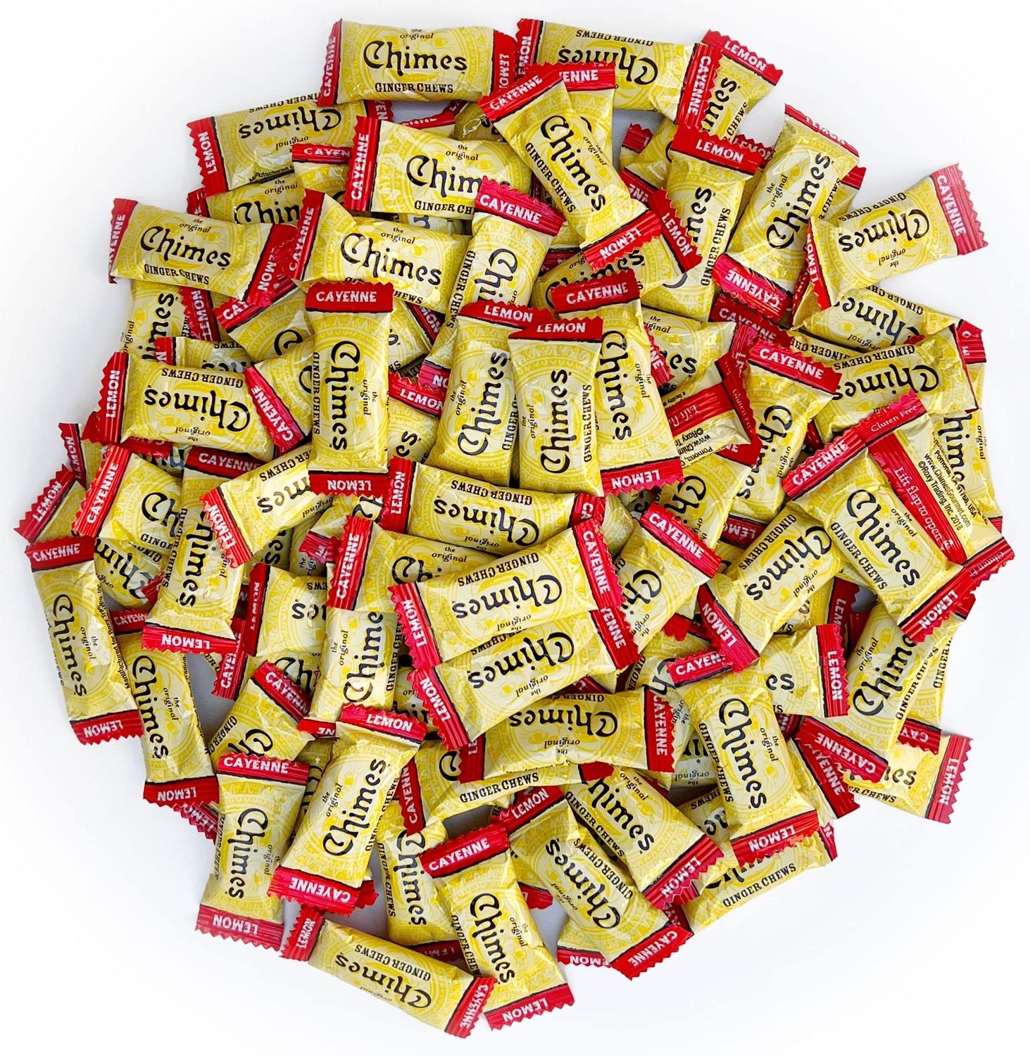 Chimes Cayenne Lemon Ginger Chews Candy, 1-Pound Bag