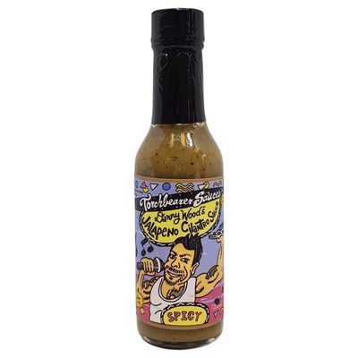 TorchBearer Sauces Danny Wood&#39;s Jalapeno Cilantro Sauce 5 Fl Oz, Heat level - Spicy, All Natural, Extract-Free, Made in USA