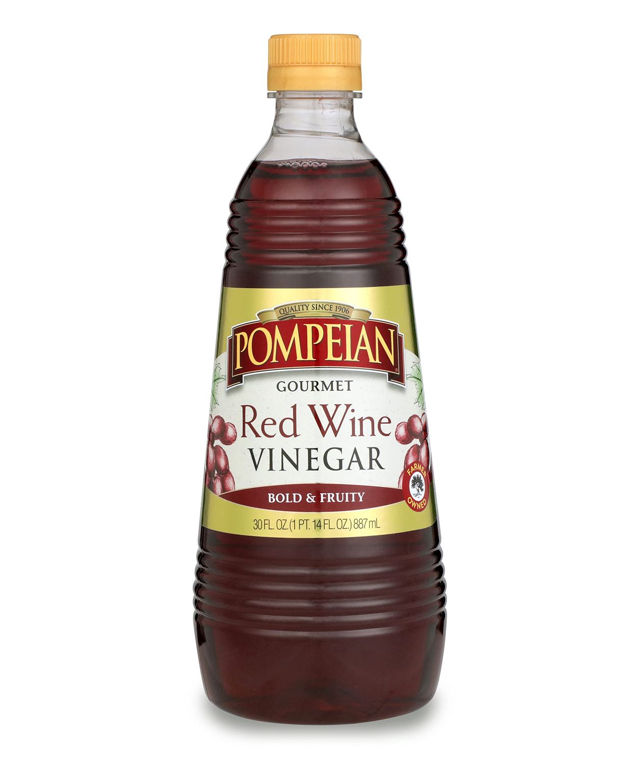 Pompeian Gourmet Red Wine Vinegar, Perfect for Salad Dressings, Marinades &amp; Sauces, Naturally Gluten Free, 30 Ounce