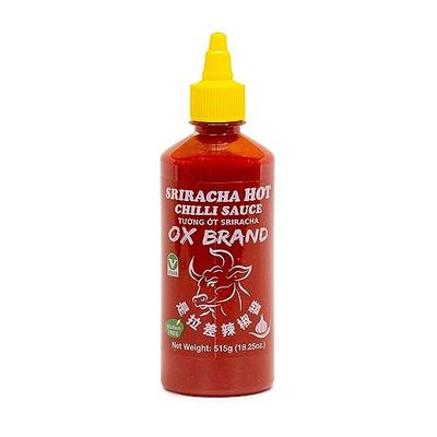 MISHIMA OX Brand Sriracha Hot Chili Sauce Authentic Thai Flavor Gluten-Free Vegan Halal-Certified Spicy Culinary Delight (18.25oz x 1 Bottle)