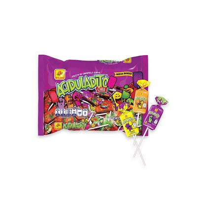 De la Rosa Sweet &amp; Sour Chewy Pop with Chili Aciduladito con chile paletas
