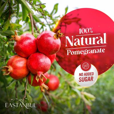 Eastanbul Pomegranate Molasses, 12.35oz, No Added Sugar, Mediterranean Pomegranate Syrup, Nar Eksisi Sweet and Sour Sauce, 100% Natural, Concentrate, Vegan Sauce, Paste, Salad Dressing, No Additives