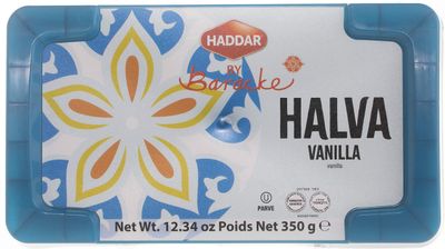 Haddar by Baracke Premium Quality Vanilla Halva 12.34oz Fine Sesame Seed Paste Dessert Made with Tahini, Gluten Free, Vegan, Kosher