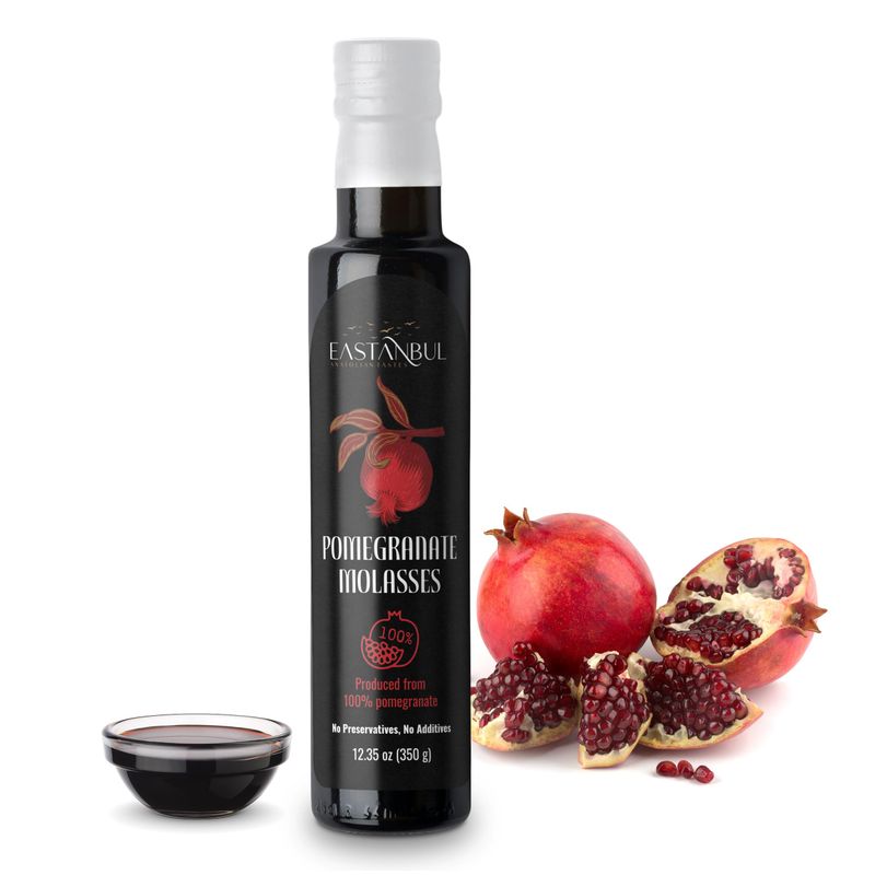 Eastanbul Pomegranate Molasses, 12.35oz, No Added Sugar, Mediterranean Pomegranate Syrup, Nar Eksisi Sweet and Sour Sauce, 100% Natural, Concentrate, Vegan Sauce, Paste, Salad Dressing, No Additives