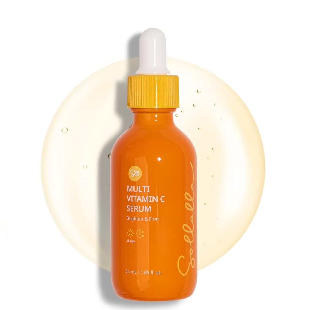 Sollalla Vitamin C Serum for face with Hyaluronic Acid &amp; Peptide - Glowing, Firming and Reduce wrinkles and Dark spots Hydrating Serum, 60.67% Kakadu Plum Extract, 8-Peptide Complex, 1.85oz