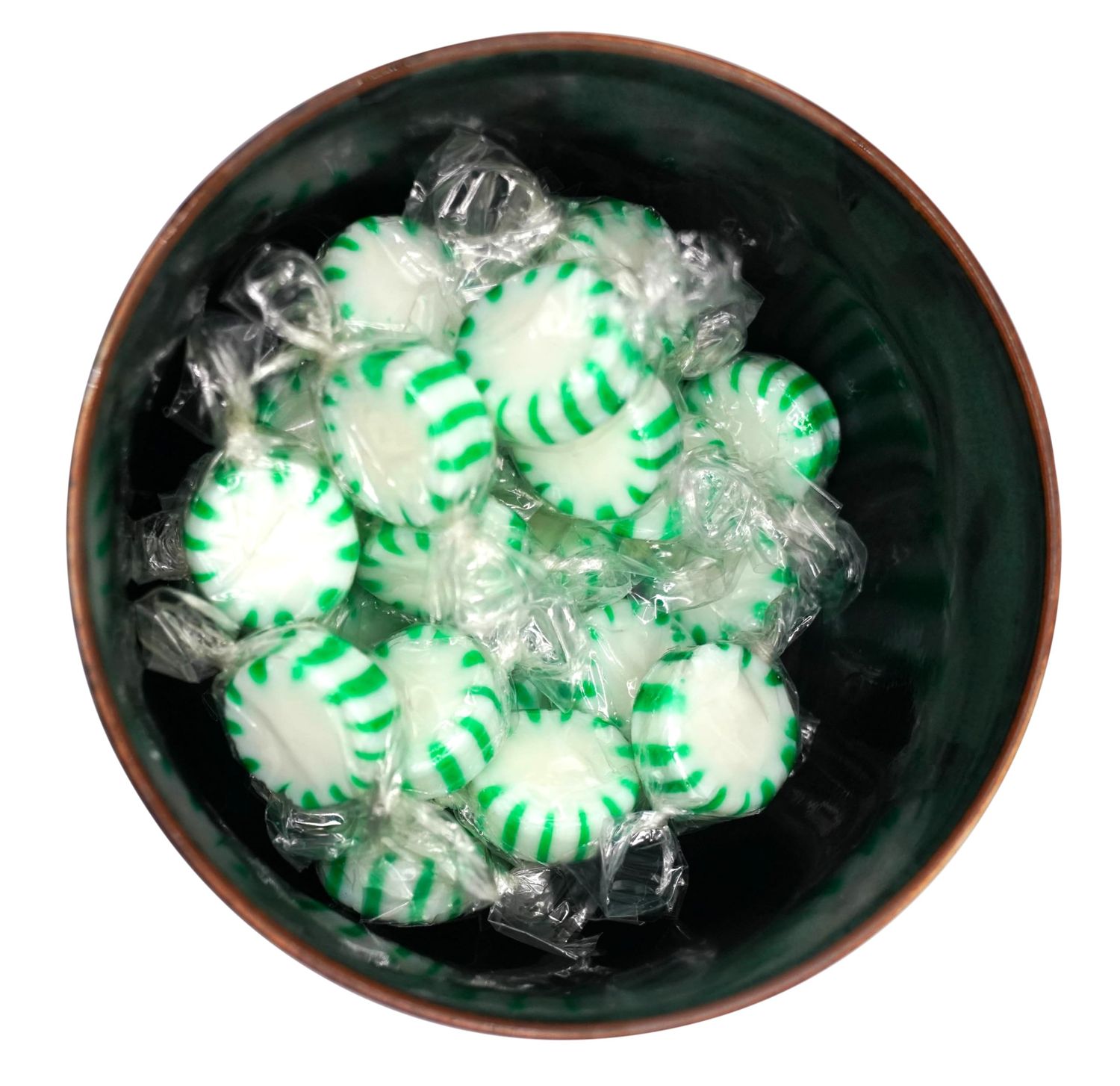 Sugar Free Spearmint Starlights - 1 lb of Individually Wrapped Green and White Hard Candy