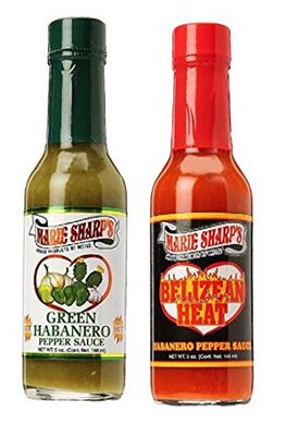 Marie Sharps Green Habanero 5 oz &amp; Belizean Heat Sauce 5 oz (Variety Pack)