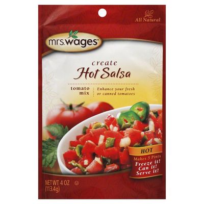 Mrs. Wages Hot Salsa Tomato &amp; Canning Mix, 4-oz (Pack of 12)