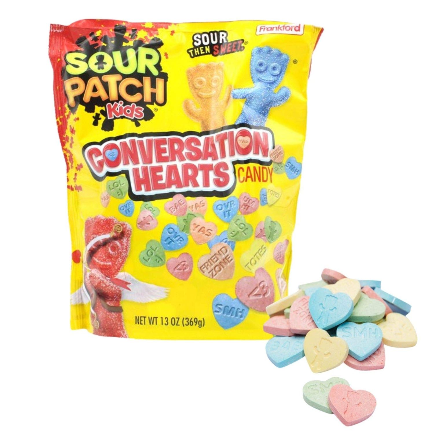 Sour Patch Kids (1) Bag Conversation Hearts Valentine&#39;s Day Candy - Sour Then Sweet - 13 oz Bag