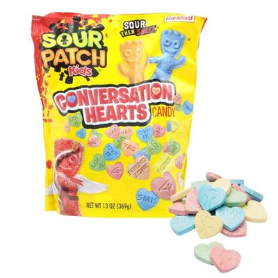 Sour Patch Kids (1) Bag Conversation Hearts Valentine&#39;s Day Candy - Sour Then Sweet - 13 oz Bag