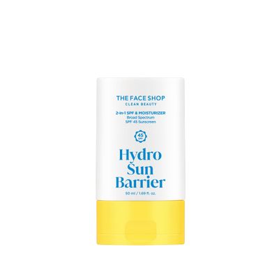THE FACE SHOP Hydro Sun Barrier 2-in-1 Sunscreen &amp; Moisturizer, Broad Spectrum SPF 45, Korean Sunscreen Skin care, Daily Hydrating Moisturizer for Face with Niacinamide, No White Cast