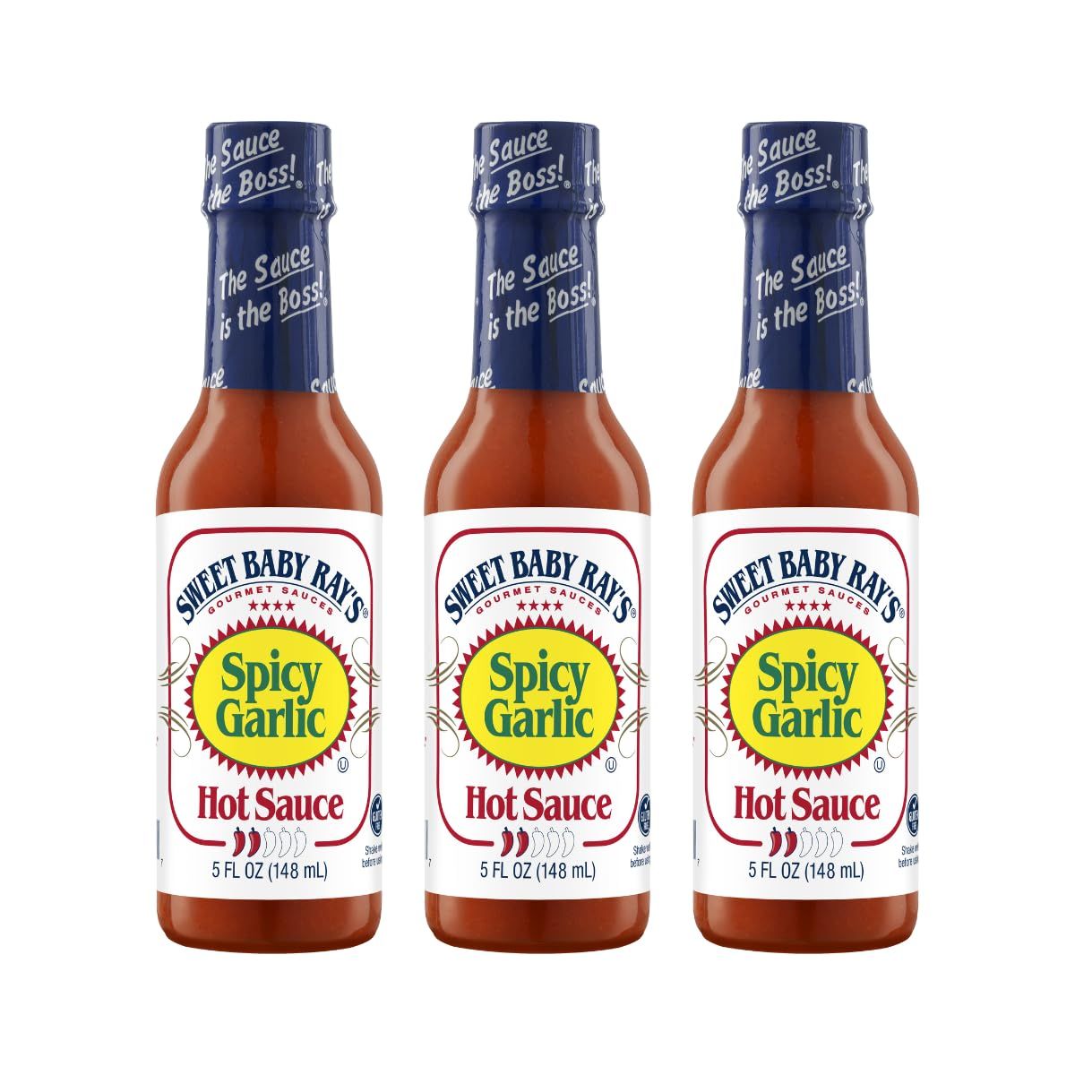 Sweet Baby Rays Spicy Garlic Hot Sauce 5 Fl Oz (Pack of 3)