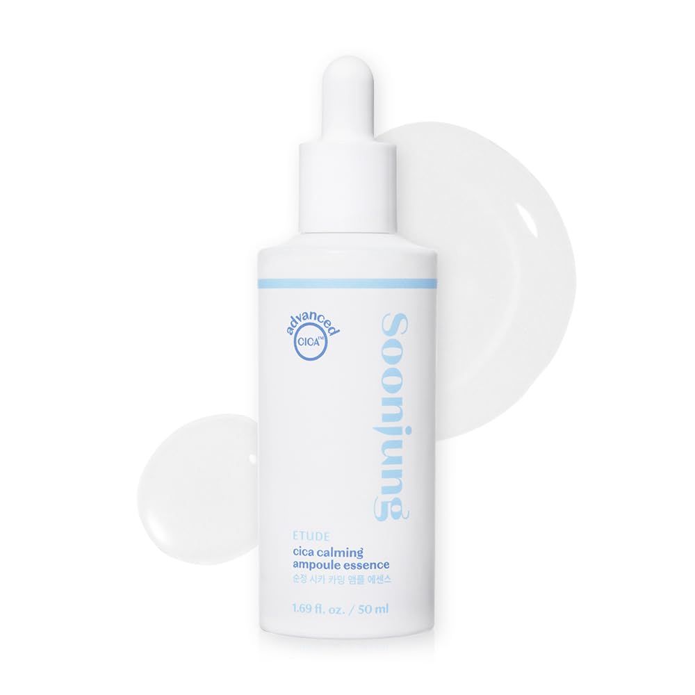 ETUDE SoonJung Cica Calming Ampoule Essence 50ml(1.69fl.oz) Intensive Hydrating &amp; Soothing Ampoule Essence for Sensitive Skin Korean Skin Care