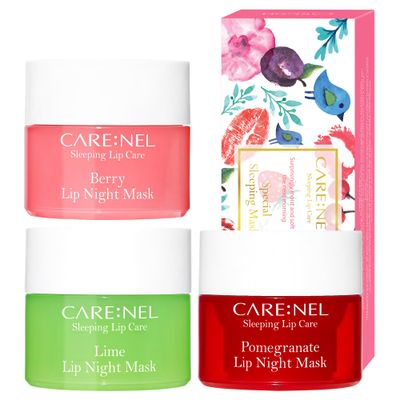 Lip Mask Overnight 5g 3Set (BerryLimePomegranate) Korean Beauty Intensive Treatments Balm, Nourish, Hydrate, Scrubs Exfoliator