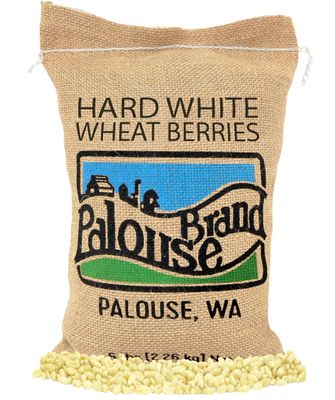 Certified Glyphosate Residue Free Hard White Wheat Berries 5 LBS Family Farmed in Washington State 100% Desiccant Free Non-GMO Project Verified 100% Non-Irradiated Kosher Field Traced Burlap Bag