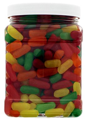 Mike &amp; Ike Fruity Candy Bulk 2LB - Original Soft Chewy Fruity Candy in 32 FL OZ Gift Ready Reusable Square Jar
