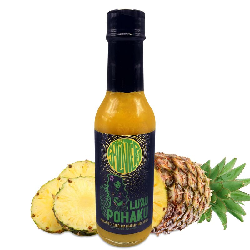 Lu&#39;au Pohaku Pineapple Hot Sauce - 1st Place 2025 Scovie Awards - Carolina Reaper Heat with Tropical Flavor - Small Batch, 5 oz by Splintered Sauce