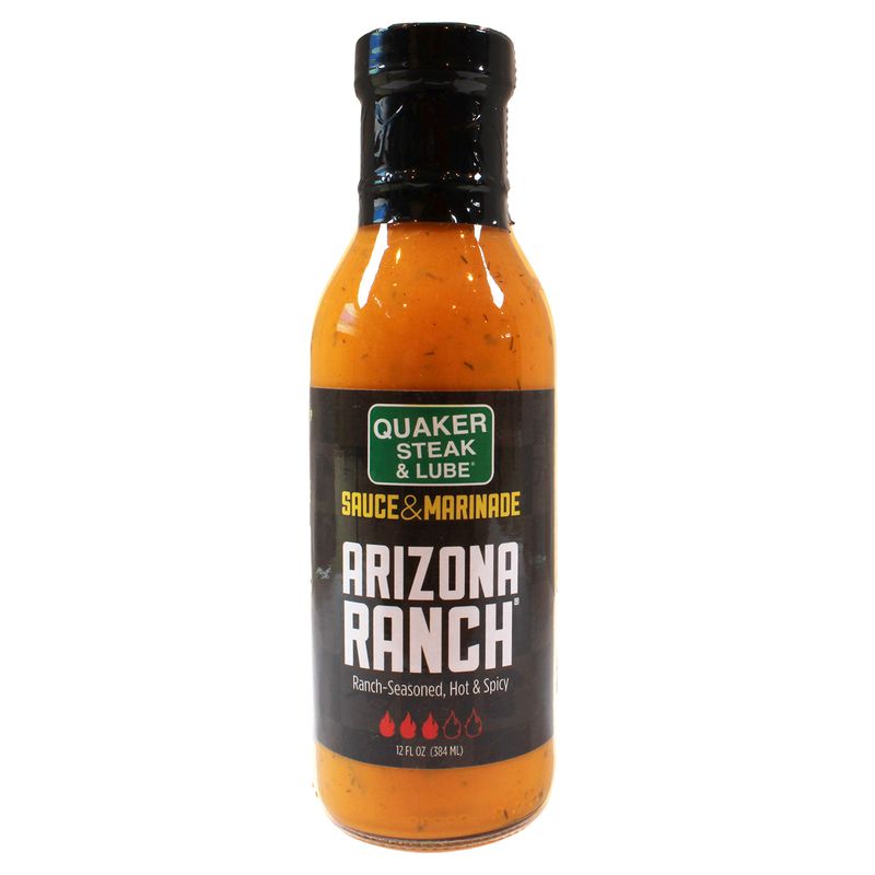 Quaker Steak and Lube Arizona Ranch Wing Sauce - 12 Ounce Glass Bottle of Quaker Steak &amp; Lube Arizona Ranch Sauce