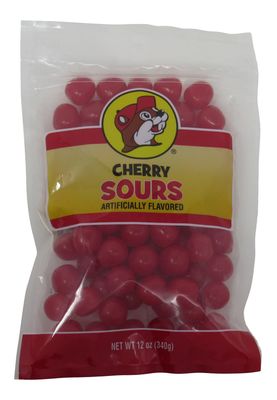 Buc-ee&#39;s Cherry Sours Red Candy in a Resealable Bag, 12 Ounces