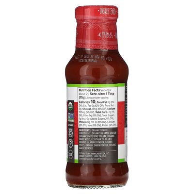 Primal Kitchen Spicy Ketchup Organic and Unsweetened 11.3 oz, 11.3 Ounce
