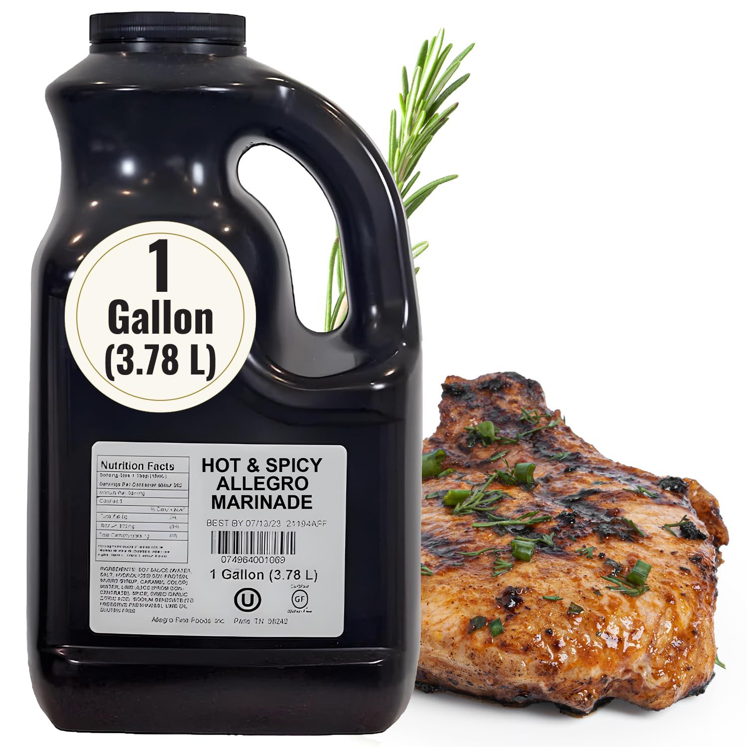 ALLEGRO - The Marinate Everything Marinades Perfect Marinades for Meat &amp; Veggies Marinade for Grilling, Roasting &amp; Cooking Kosher &amp; Gluten Free 128 Oz (Pack of 1) - Hot &amp; Spicy