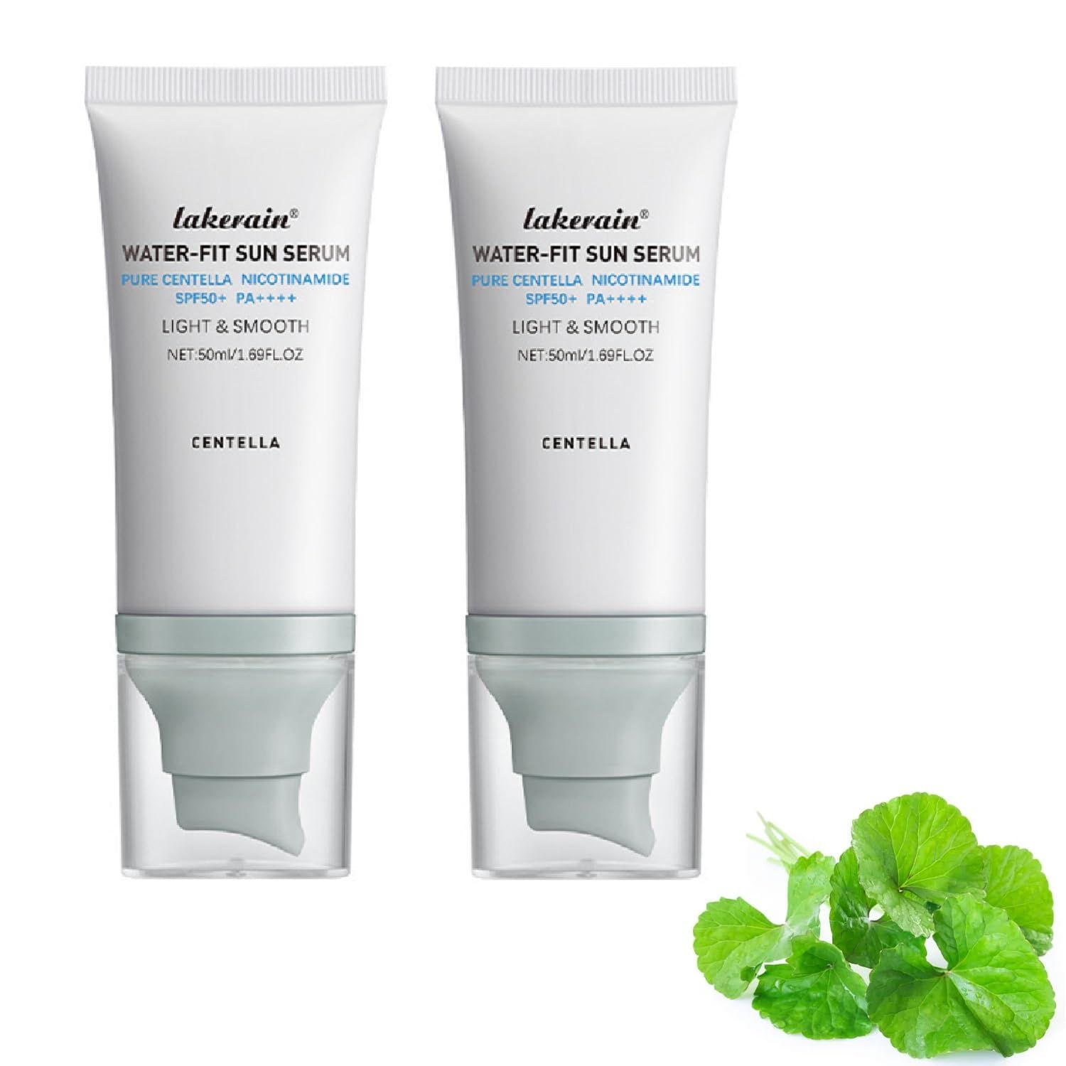 2Pcs Centella Sunscreen SPF50, Water-Fit Sun Serum,Face Sun Screen Long-Lasting Protection for Girl Skincare.