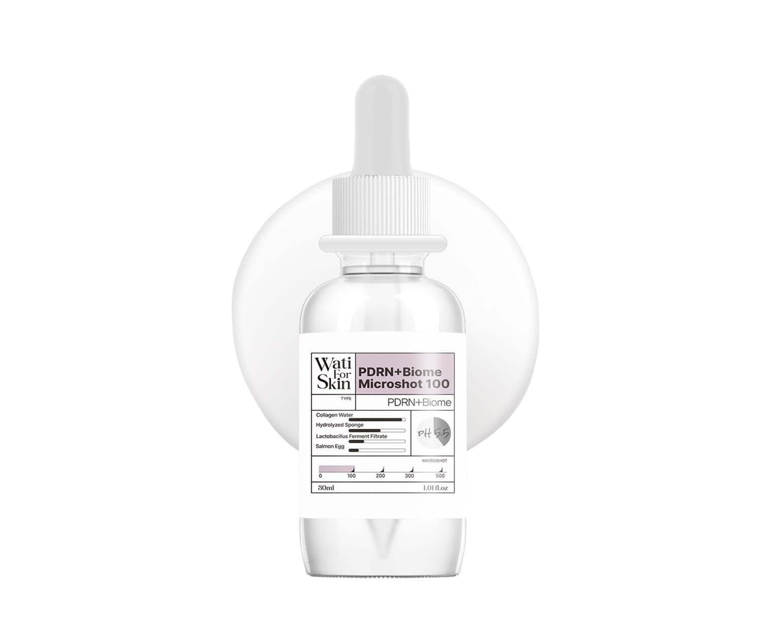 Wati For Skin PDRN BIOME Microshot 100 Serum, Intensive Glow Essence, Microneedling, PDRN, Biome, Spicule, Hydrating, Moisturizing, Firming, Fine Lines, Korean Skincare 1.01 fl. Oz.(30ml)