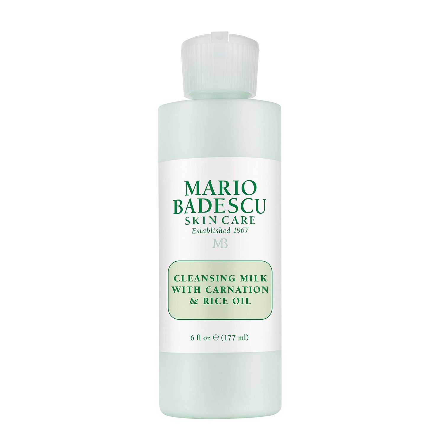 Mario Badescu Cleansing Milk with Carnation, Rice Oil &amp; Vitamin E - No Rinse Liquid Makeup Remover Cleanser with Milky Formula For Skin Care and Gentle Cleansing Experience, 6 Fl Oz