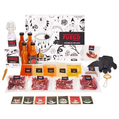 The Good Hurt Fuego by Thoughtfully, Extreme Extra Large DIY Hot Sauce Set, Includes 5 Pepper Varieties like Ghost Peppers, DIY Hot Sauce Making Kit