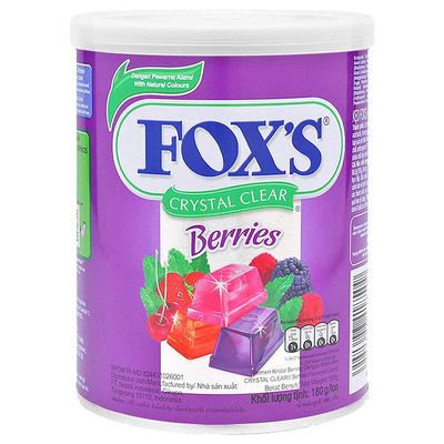 Nestle Fox&#39;s Crystal Clear Mix Berries Flavored Candy Tin (Imported), 180g
