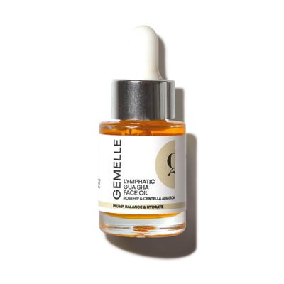 GEMELLE Lymphatic Gua Sha Face Oil 6x Award Winner Detox, Plump, Balance, Hydrate High-Altitude Rosehip, Centella Asiatica &amp; More! Organic, Natural, Clean Beauty Starter, Travel 15ml