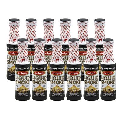 Colgin Authentic Pecan Liquid Smoke (4 oz) for Home Cooks &amp; BBQ Enthusiasts Liquid Smoke for Cooking Adds Texas Smokehouse Flavor to Meats, Sauces &amp; Dips Best for Grilling &amp; Seasoning (12 pack)