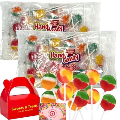 Lollipops Suckers Candy Individually Wrapped Assorted Candy Fruit Flavors - Bulk Pops Birthday Party Pinata Gift Deco Prize Box Goodies (2 Bags Pack)