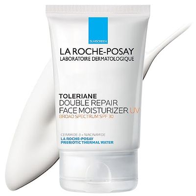 La Roche-Posay Toleriane Double Repair UV SPF Moisturizer for Face, Daily Facial Moisturizer with Sunscreen SPF 30, Niacinamide and Glycerin, Oil Free, Moisturizing Sun Protection