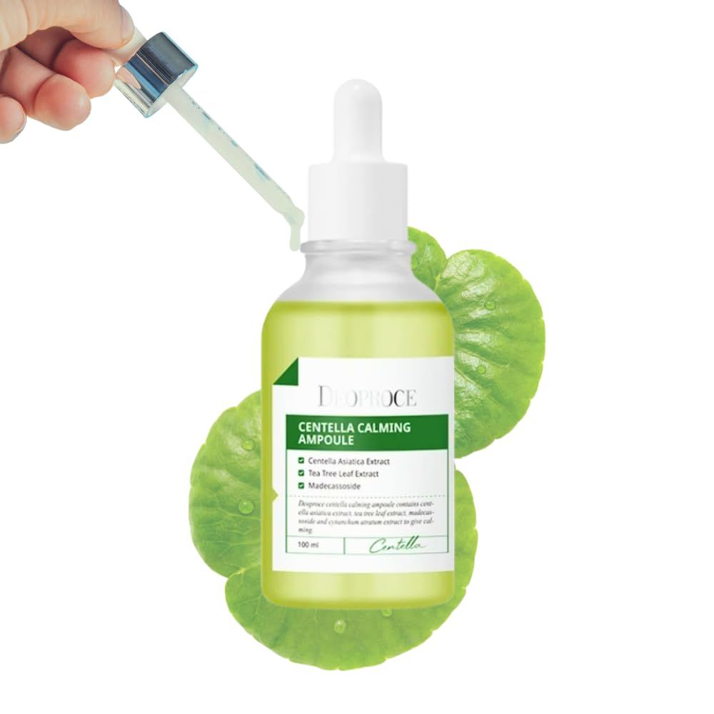 Deoproce Centella Calming Ampoule Serum for Sensitive Skin Soothes Acne Rosacea Oily &amp; Asiatica Reducing redness Korean Skincare Facial Serum 3.4 Fl oz