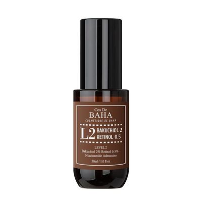 Retinol 0.5%, Bakuchiol 2% Serum with Retinol for Face, Anti-Aging, Hyperpigmentation and Acne Flare-Ups, 1 Fl Oz (30ml)