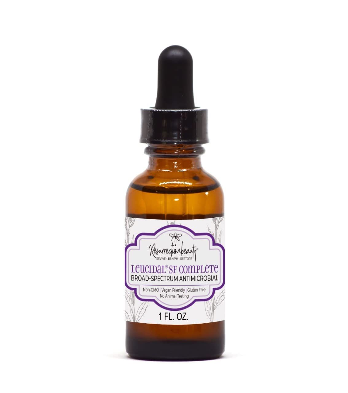 Leucidal SF COMPLETE Broad Spectrum Protection Cosmetic Ingredient for DIY Vitamin C Ascorbic Acid &amp; Hyaluronic Acid Powder Serum, Facial Lotion &amp; Other Formulations, 1 oz RESURRECTIONbeauty